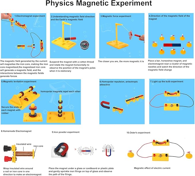 Large Science Lab Magnet Kit Physics Electromagnet Experiment Set for School Education Science Experiment Tools Teacher Supply
