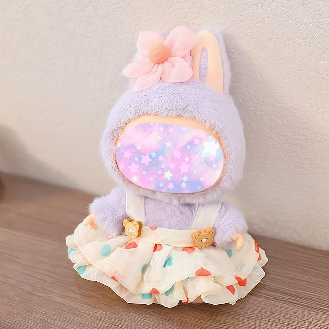 17cm Doll Clothes Set, 3 Pieces Dress Outfit Set for 6.7inch Doll Suit, Fashion Chic Hat & Clothes Accessories for 1st/2nd/3rd Gen Dolls Play & Display Light Beige