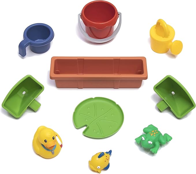 Step 2 Pump & Splash Discovery Pond Water Table, Kids Water Sensory Activity Pool, Summer Outdoor Toys, 10 Piece Toy Accessories, For Toddlers 2+ Years Old