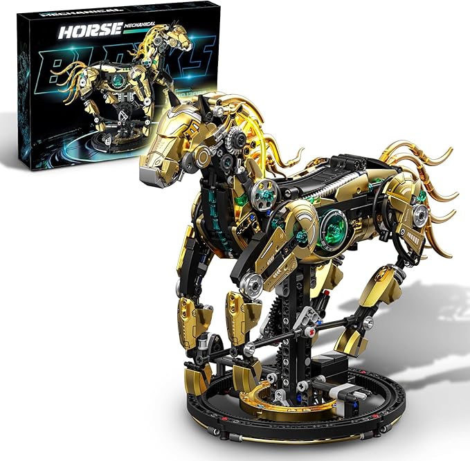 Mechanical Horse Building Sets, Compatible with Lego Animals, Animal Collection Toy, Home or Office Decor for Adults, STEM Building Gift for Teens Boys and Girls 8-14 (1055PCS)
