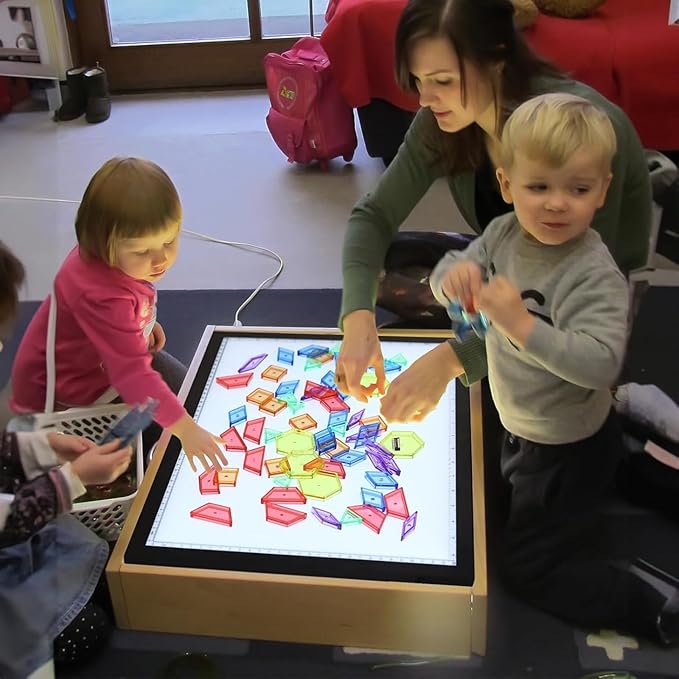 140 Pcs Translucent Pattern Blocks - Educational Light Table Manipulatives and Accessories - Fun and Engaging Geometric Shapes