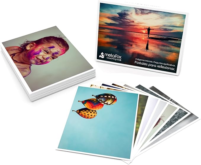metaFox - 52 Inspirational Cards, Positive Affirmations Cards & Motivational Postcards, Picture Cards For Coaching & Therapy, Mindfulness Cards, Coaching Cards, Original Motivational Deck (Spanish)