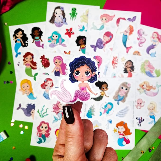 BulbaCraft Mermaid Stickers for Girls, Mermaid Decals for Laptop, Cups, Water Bottles, Gifts for Women & Men
