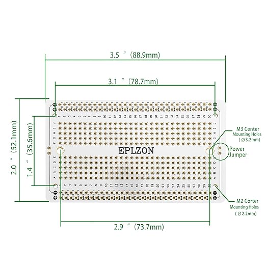 Solderable Breadboard PCB Board Gold-Plated Solder Breadboard for DIY Electronics Projects Apply to Arduino Soldering Projects 3.5"x2.05" (5 Pack + 2 Mini Board, White)