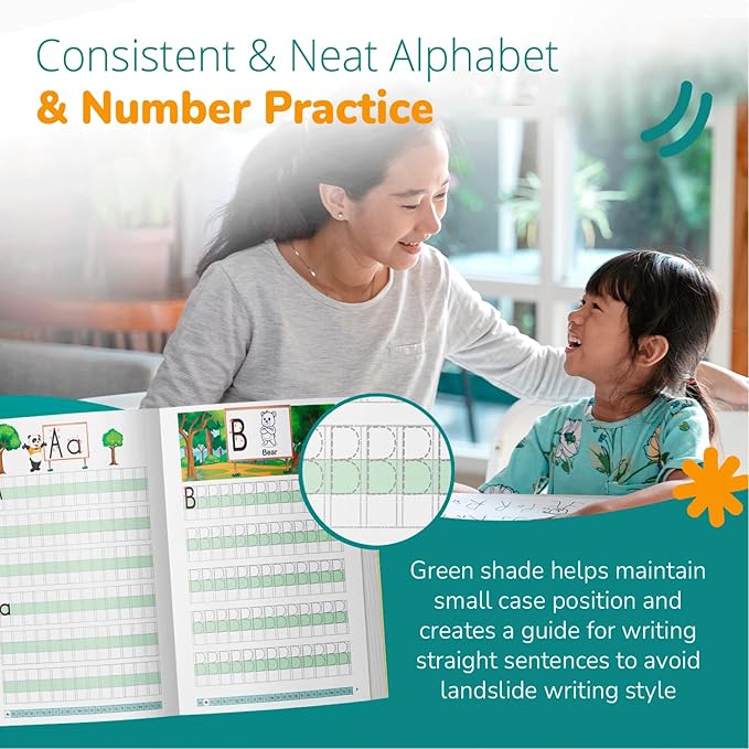 Channie's Alphabet Tracing & Kids Writing Pad, Practice Visual Handwriting & Storytelling Workbooks, 80 Pages, Grades PreK – 1st, Summer School, Learning Workbook for Homeschool and After School