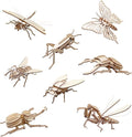 ELX Wooden 3D Puzzles for Kids 6+, 8 Piece Set Insect Animal Models, Wood Building Kits DIY Wooden Crafts Stem Toys peresents for Kids and Adults