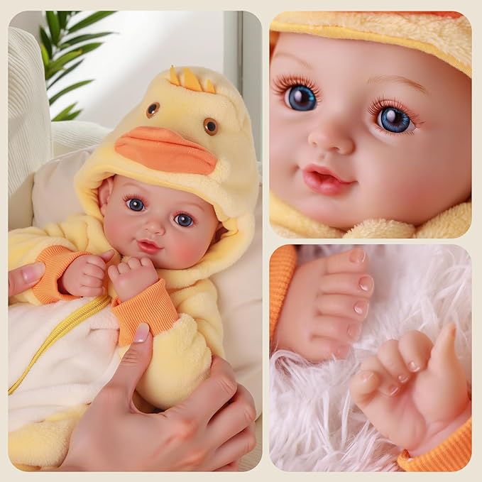 BABESIDE Value 5-Piece Realistic Baby Doll Set – Includes 15-Inch Soft Body Doll, Outfit, Bottle, Magnetic Pacifier & Birth Certificate – Ideal Gift for Kids, Birthday, Pretend Play