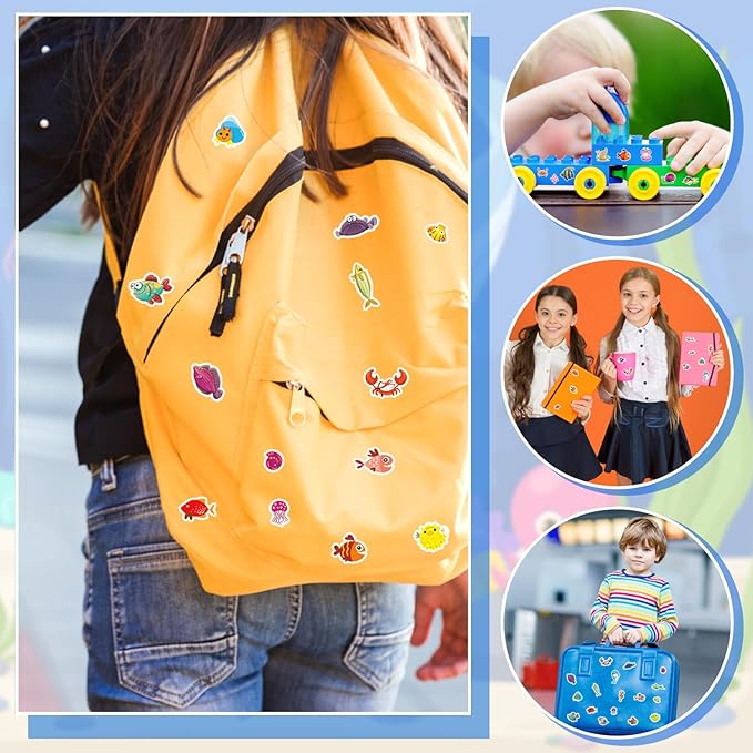 36 Sheets Underwater Stickers for Kids - 900+ 3D Puffy Sea Animal Stickers | Fish, Dolphin, Shark, Octopus, Turtle | Reusable, Waterproof | Crafts, Scrapbooking, Party Favors