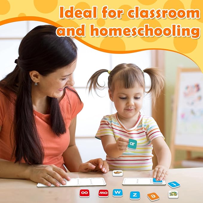 Aizweb Magnetic Letters, Phonics Games Letter Tiles Alphabet Magnets Learn to Read Spelling Phonemic Awareness Speech Therapy Science Reading Manipulative Elkonin Box Preschool Kindergarten Classroom