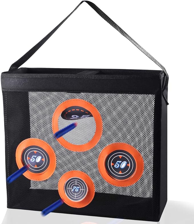 Hely Cancy Portable Shooting Practice Target Toy Storage Mesh Bag Compatible with Nerf Darts for Kids 6+