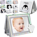Dr.Rapeti Soft Tummy Time Book Baby Safe Mirror with Teether Crinkle Pages Tummy Time Mirror High Contrast Montessori Sensory Toy Tummy Time Toy for Newborn Baby Infant for 0+
