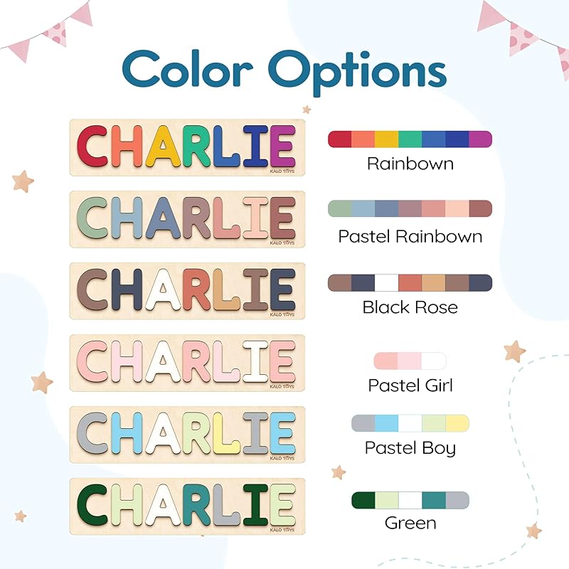Personalized Name Puzzles for Toddlers 1-3 - Custom Baby Puzzle, Personalized Easter Basket Gift for 2 Year Old, Montessori Learning Toy for Baby Boy & Girl, 1st Birthday Gifts for Kids