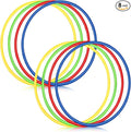 Sratte 8 Pcs Color Hoop Detachable Adjustable Hoop Exercise Ring Plastic Toys for Teens Games Gymnastics Dog Agility Equipment Party Decor, 4 Colors