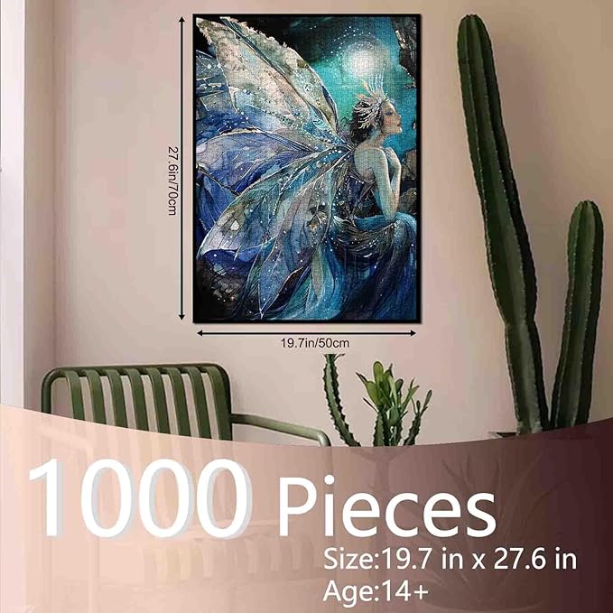 Tucocoo Elf Huge Wings Jigsaw Puzzles for Adults 1000 Pieces, Fairy Noble Goddess Art Jigsaw Puzzle Colorful DIY Puzzles for Home Decoration Gifts, Family Puzzle Perfect for Game Nights 27 x 20 inch