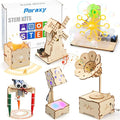 Poraxy STEM Kits for Kids Age 8-10-12, 6 in 1 Science Kits, Wooden 3D Puzzles, Toys for Ages 8-13, Building Projects Crafts Model Kits, Birthday Gifts for Boys Girls Ages 7 8 9 10 11 12 13 Years Old