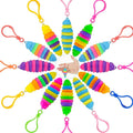12 PCS Sensory Slug Toys, Articulated Stretch Caterpillar Toy, Anxiety Relief Fidget Slug Toy, Novelty Party Favors for Kids.