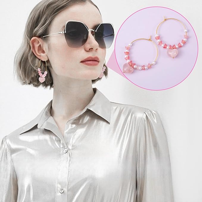 Pndeyo 120pcs Hypoallergenic Earring Beading Hoops, Mix Sizes Round Hoop Earrings Findings, Open Earring Wire Ring Accessories for Jewelry Making- Gold & Silver