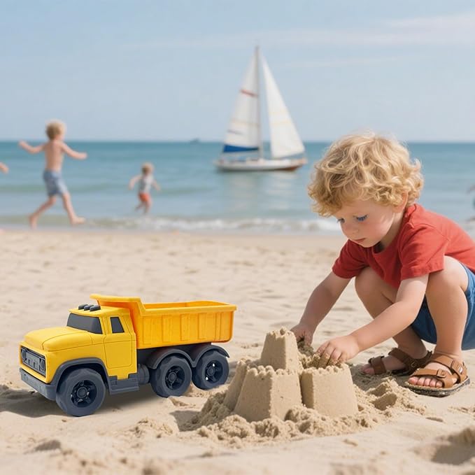 Toddler Car Toys for 1-3 Year Old, Yellow Dump Truck, BPA Free, Phthalates Free, PVC, Recycled Plastic, Construction Truck, Kids Outdoor Toys, Christmas Birthday Gifts for Boys Girls