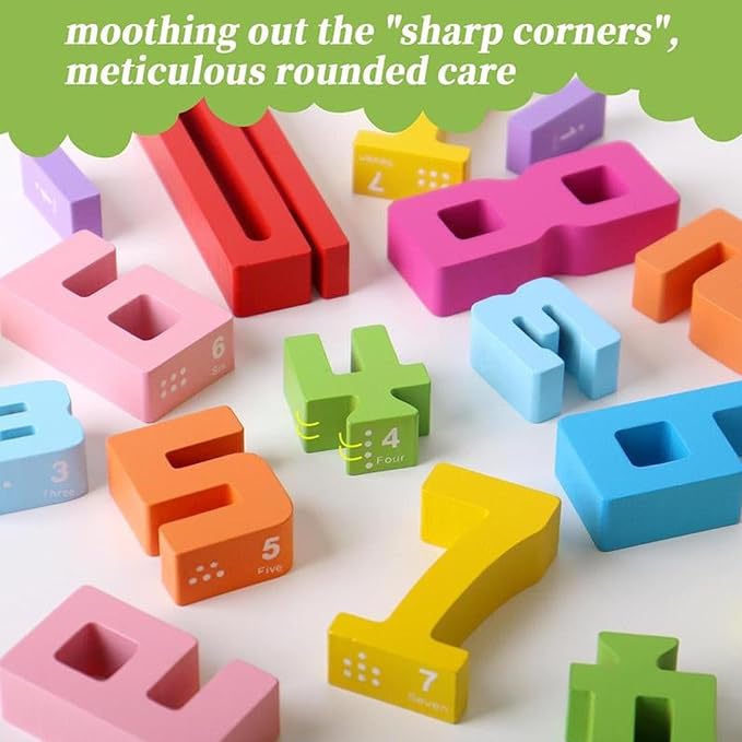 Tally Tots Number Blocks, Tallytots Numbers, Montessori Wooden Number Building Blocks, Friends of 10 Blocks, Stacking Sensory Number Block, Preschool Math Learning Educational Toys (2pcs)