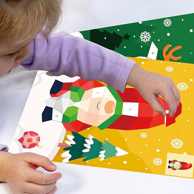 TBEEJ 2PCS Christmas’s Day Crafts for Kids Ages 4-8 Sticker Paint Books Gift Party Create 20 Pictures（Sticker Sheets are Separate）