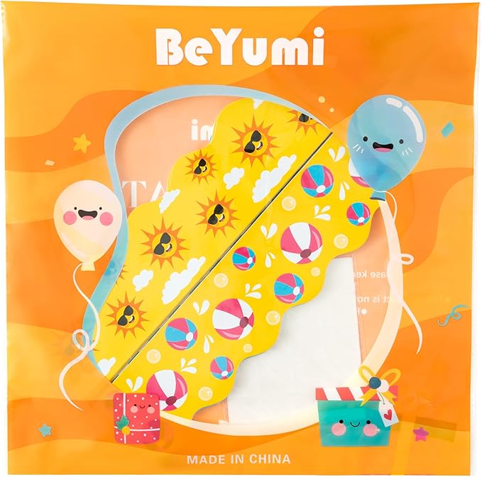 BeYumi Summer Beach Border Trim - 80Pcs Summer Wave Beach Pool Bulletin Board Borders Back to School Border Trim Decor Classroom Office Chalkboard White Board Poster Summer Holiday Party Decoration