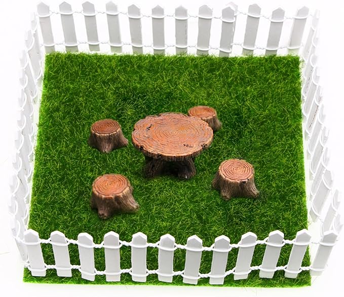 35 Inches Mini Fairy Garden Fence DIY Small Wood Decorative Picket Fence Micro Landscape Miniature Ornaments for Dollhouse, Crafts, Diorama Project, Plant Pot (White(2 PCS))