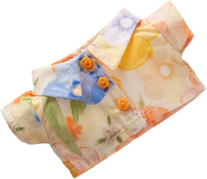 Clothes for Labubu(NO Doll), Shirt Set for Clothes 17cm Doll Accessories Suit, with Casual Design, Soft Knitted Premium Fabric for Dress Up, Play & Collector Display, Sunset Orange