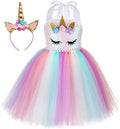 Tutu Dreams Handmade Sequin Unicorn Dress for Girls 1-10Y with Headband Birthday Dance Party Dresses