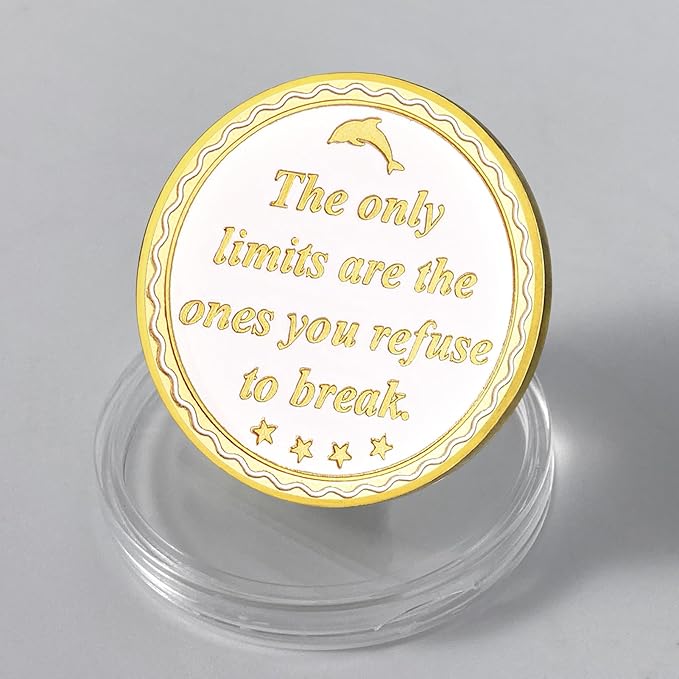 Sober Coin Beyond Limits Inspirational Dolphin Sobriety Coin Motivational Recovery Medallion Coin (Sunrise Dolphin)