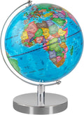 9'' Globe for Children World Globe with Stand Rewritable Easy-Read High Clear Map Earth Globes for Adults, Educational Interactive Globes for Kids Learning STEM Toy Present for 3+ Years Old