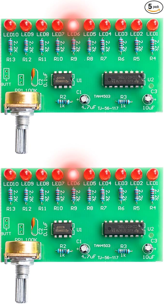 2pcs Ten-way LED Adjustable Speed Running Lights Soldering Practice Kit Electronic Hobby Kit Adult