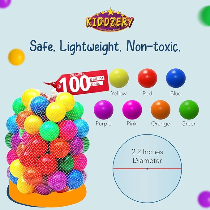 Kids Play Tent with 100 Balls – 39″x39″ Pop-Up Ball Pit Playhouse – Indoor/Outdoor Toy with Mesh Windows & Carry Bag