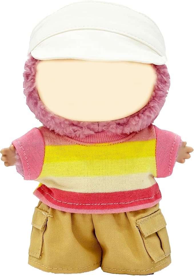 17cm Doll Clothes, Cute Outfits Set for 17cm Doll, 3 Piece Set Hat Clothing, Casual Adorable Dolls Clothes Accessories (No Doll)