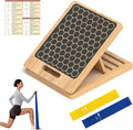 Wooden Slant Board for Calf Stretching, Adjustable Portable Wooden Incline Board with Training Guide, 300 lb. Load Capacity, Physical Therapy Equipment for Legs, Knees, Heels and Ankles