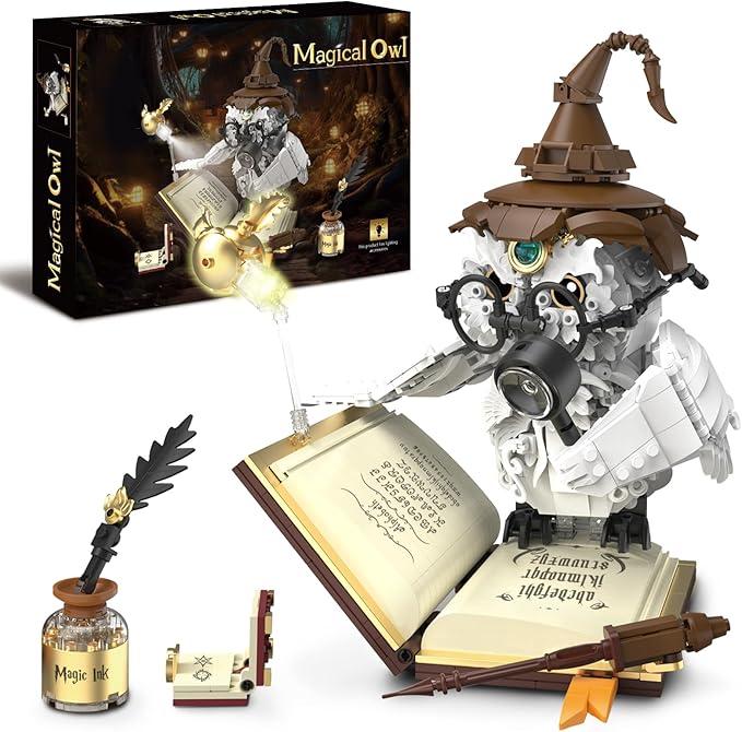 Harry Owl Building Block Set for Adults, Compatible with Lego, Potter Birds Model Toys Gifts for Home & Office Decor, Collectible 1162PCS Animals Building Sets Gifts for Boys Kids Girls