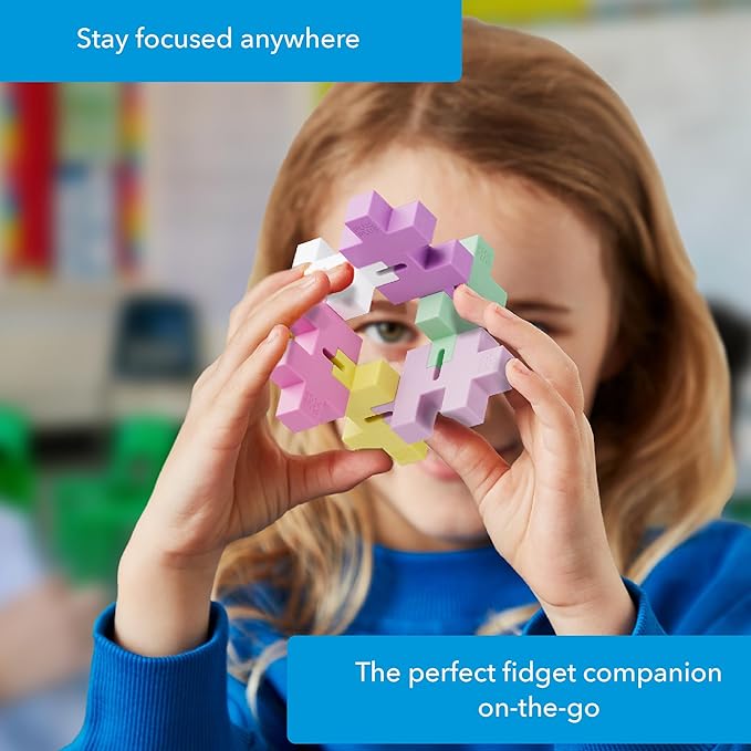 Plus-Plus - HEXEL Bubblegum - Fidget Sensory Puzzle Toy - Travel Friendly, Quiet Stress and Anxiety Relief for Kids/Adults