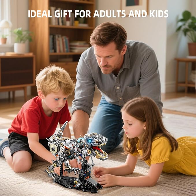 Ideas Mechanical Tyrannosaurus Building Set with Light, Creative Jurassic T-Rex Animal Toy for Home Office Decor Compatible with Lego Dinosaur, Gift for Adult Teens Boys 8-12(1268 PCS)