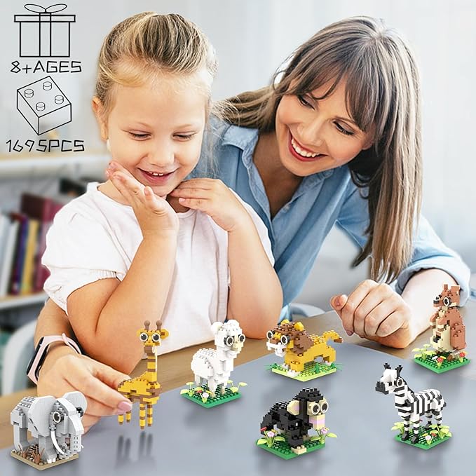 Party Favors for Kids 8-12, Mini Animals Building Blocks Sets,Goodie Bags Stuffers for Kid, Small Toy Prizes, 12Pack Kits Birthday Party Favor Gifts Toys for Ages 8 9 10 11 12