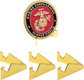 Generic Chevron Military Challenge Coin Display Stand - Solid Metal with Anodized Finish - US Vet. Business (Gold)