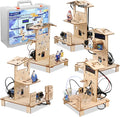 5-in-1 ESP32 STEM Kits for Kids Age 8-12, Wooden 3D Puzzle Toys Smart Home School Educational Science Building Kit for Students, Engineering Model Kits Birthday Gift Craft for Teen Boys Girls