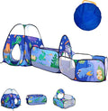 TTLOJ 3PC Dinosaur Kids Play Tent with Ball Pit, Crawl Tunnel, Toddlers Playhouse Castle Toys, Baby Boys Girls Gift for 3 4 5 6 7 Years Old, Outdoor Indoor, Lightweight (Balls Not Included)
