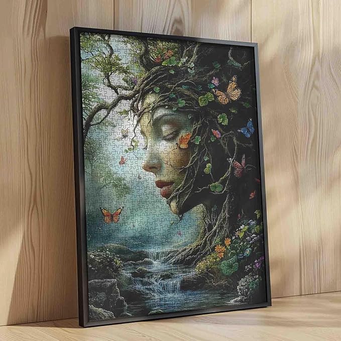 Surreal Earth Goddess 1000 Piece Puzzles for Adult Landscape Puzzle Arts Women Portrait Jigsaw Puzzle for Adults