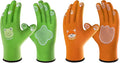 COOLJOB Breathable Toddler Work Gloves for Gardening Boy Girl Ages 4-6 Medium, Nylon Kids Garden Gloves with Grip, Children Yard Gloves for Digging Weeding Landscaping, Green & Orange, 2 Pairs