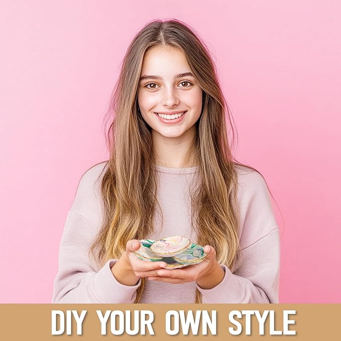Make Your Own Clay Jewelry Bowls Arts and Crafts Kit for Teen Girl, DIY Clay Jewelry Dish Kit, Polymer Clay Crafts for Girls, Fun Birthday Gift for Teens Girls Kids Ages 8 9 10 11 12 Years Old