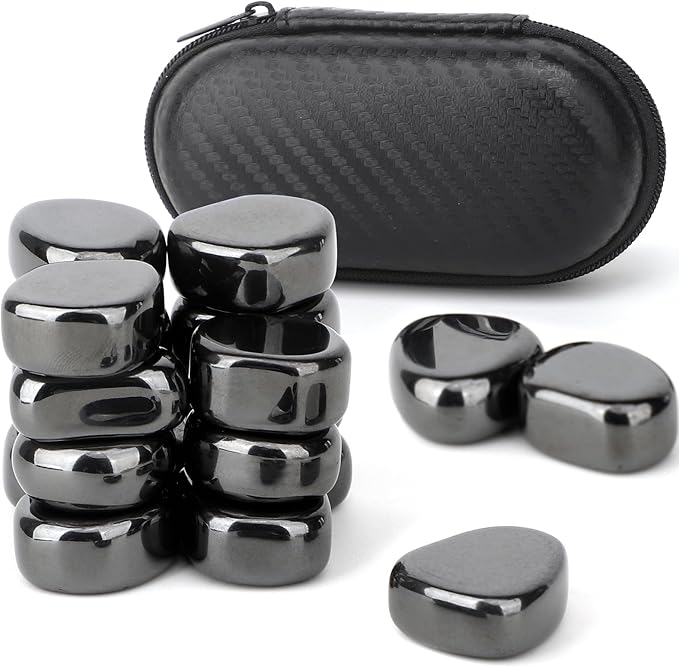 Cool Fidget Toy Fridge Magnets Rocks,Science Kit Magnet DIY Alphabet Number, Magnetic Hematite Stones Gift, Magnet Ferrite Putty Desk Toy for Adults(24PCS)