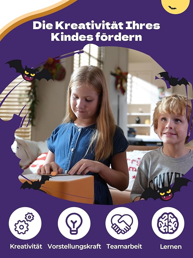 ACMER Cardboard Tools for Kids, Safe & Fun Cardboard Construction Tool Kit with Cute Pumpkin Design, Festive Gift Set for Family, Friends(Limited Halloween Edition)
