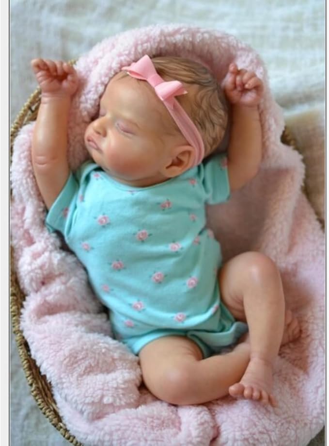 Realistic Reborn Baby Dolls - 18 inch Rosalie Newborn Baby Sleeping Girl, Cloth Body Poseable Real Life Baby Dolls Birthday Gift for Kids Age 3+…