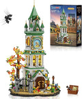 Magic Clock Tower Building Set with Light, 1566 PCS Big Medieval Castle House Construction Model with Owl & Garden, Home Decor Building Block Kit, for Adults Teens Boys Girls 12+