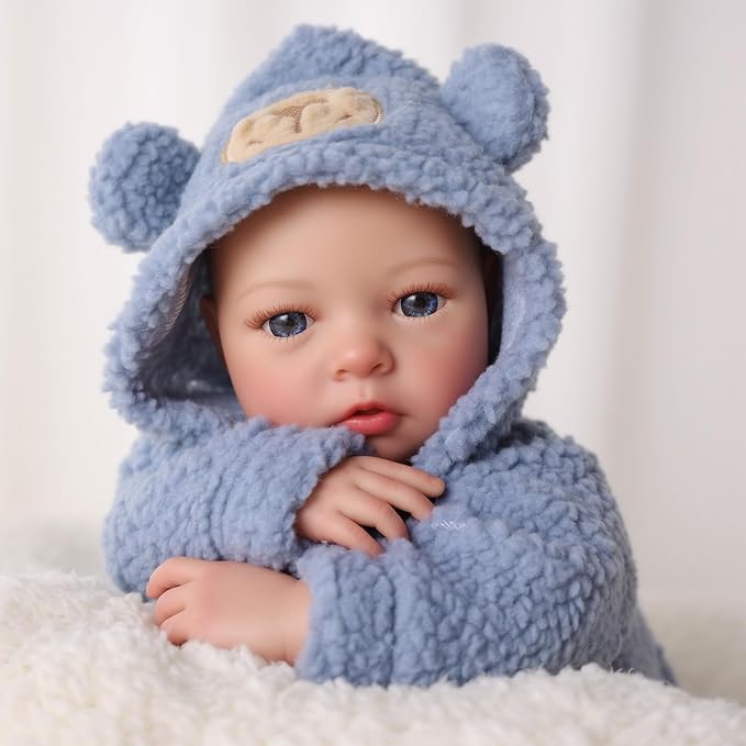 BABESIDE Realistic Reborn Baby Dolls Boy–18 Inch Lifelike Newborn Real Life Baby Dolls with Soft Weighted Cloth Body & Poseable Vinyl Limbs – Realistic Baby Doll with Toy & Gift Box for Kids Age 3 +