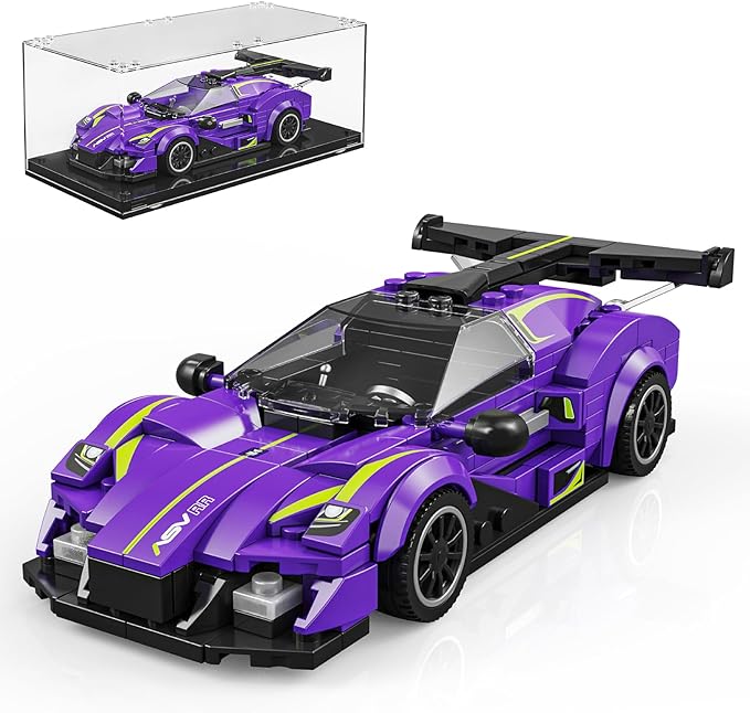 TGL Super Sports Car Building Block Set with Display Case, Speed Racing Car Building Toys for Kids and Adults, Collectible Model Cars Kits Gift for Technic Cars Lovers Boys 6+ (316PCS)